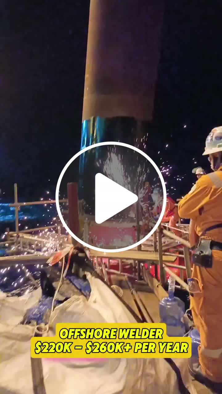 An offshore welder works on oil rigs, gas platforms, and marine vessels ...