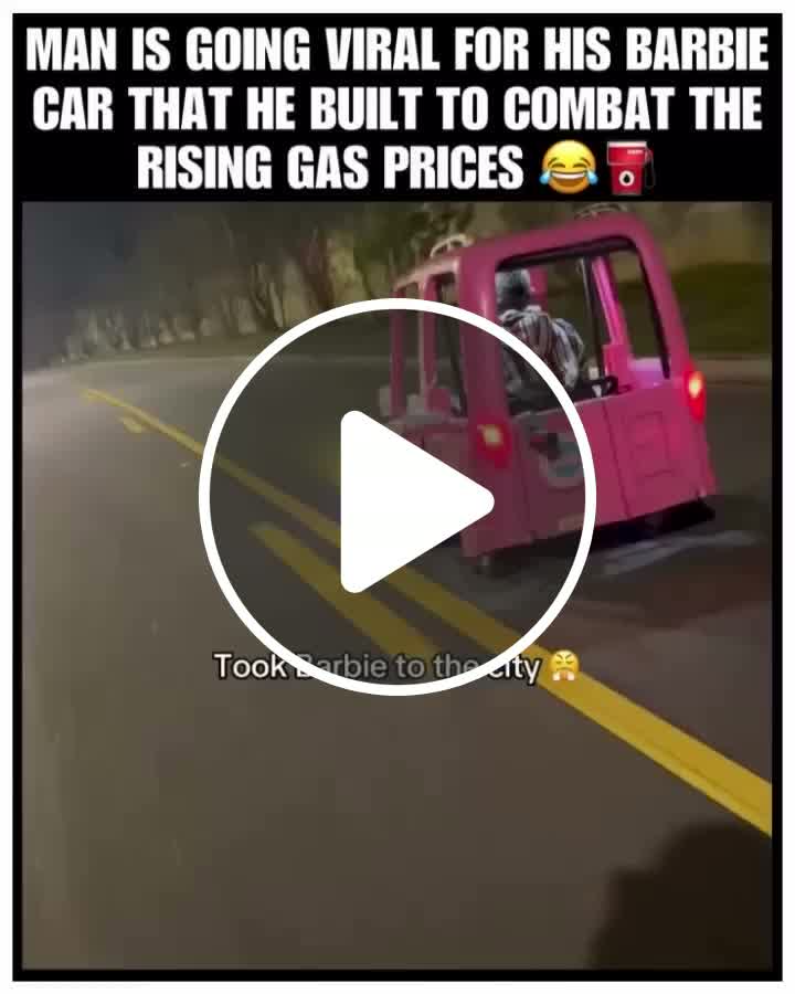 Man is going viral for his Barbie car that he built to combat the ...