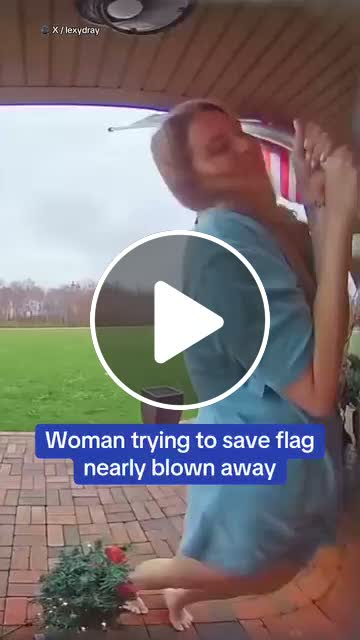 The moment an Ohio woman was nearly blown away while attempting to save ...