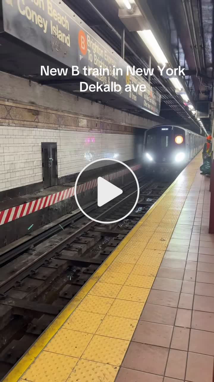 Check out the new B train running on Dekalb Ave in NYC! 🚇 #NewYorkCity ...