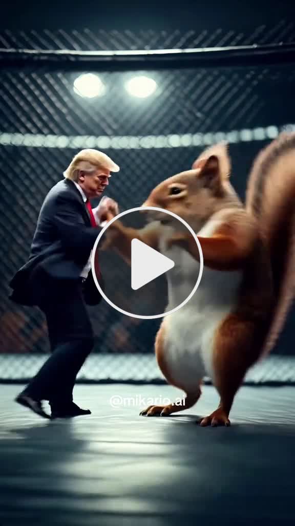 AI Generated Trump vs Giant Squirrel Clash #AIClips #FunnyMoments # ...