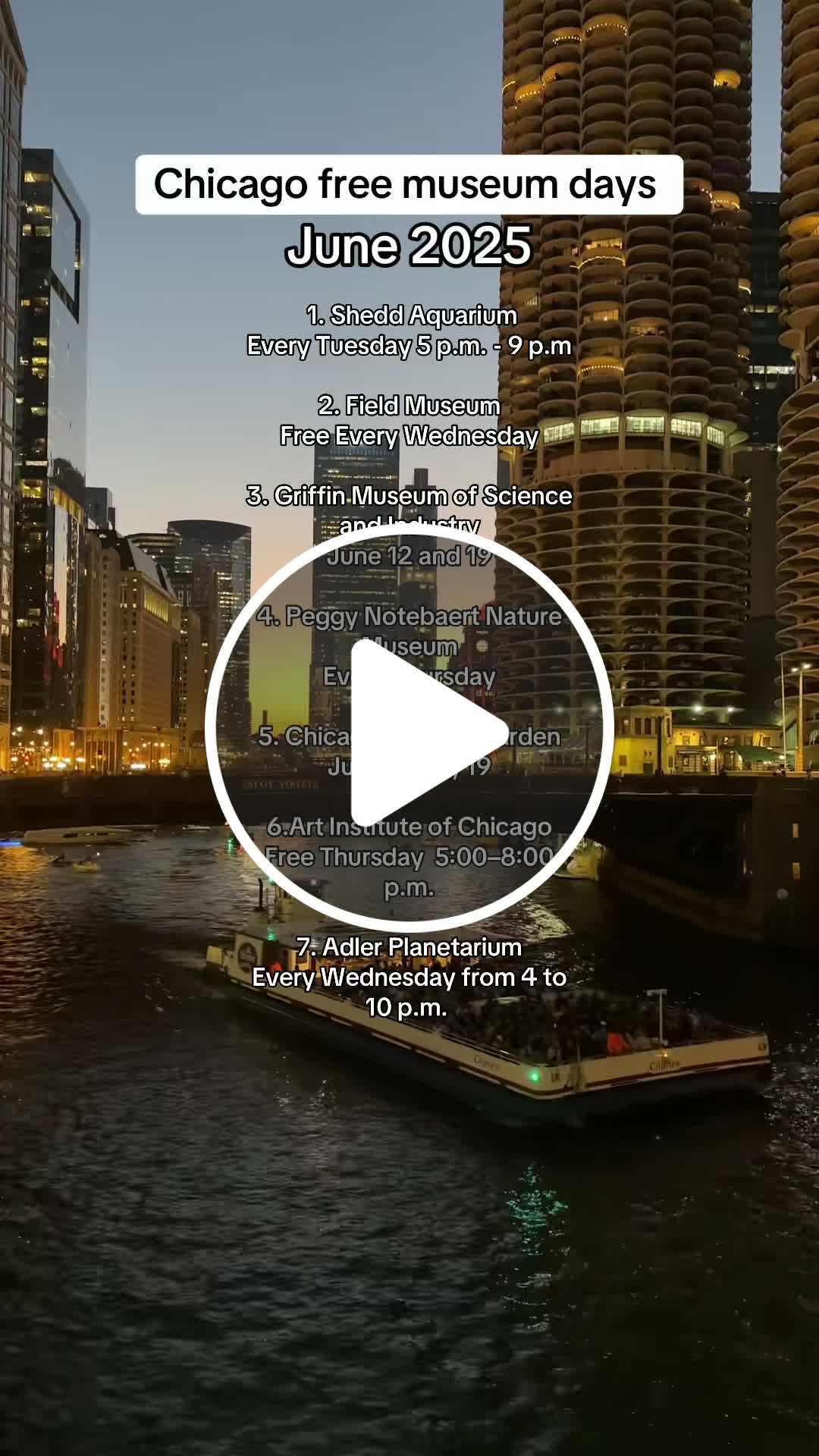 Chicago free museum days June 2025 #explorechicago #chicagofamily # ...