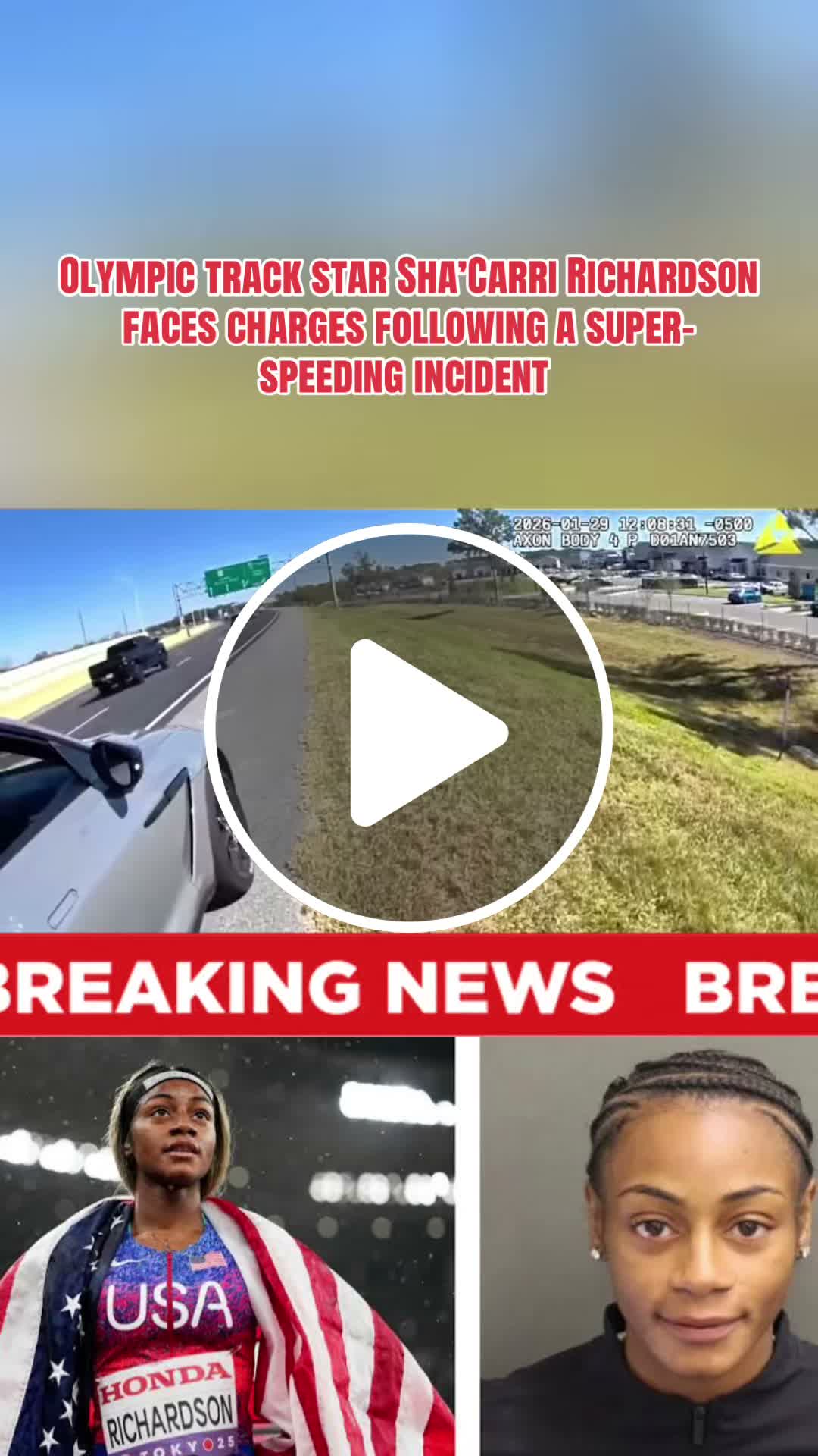 Olympic gold medalist Sha’Carri Richardson was clocked driving 104 mph ...