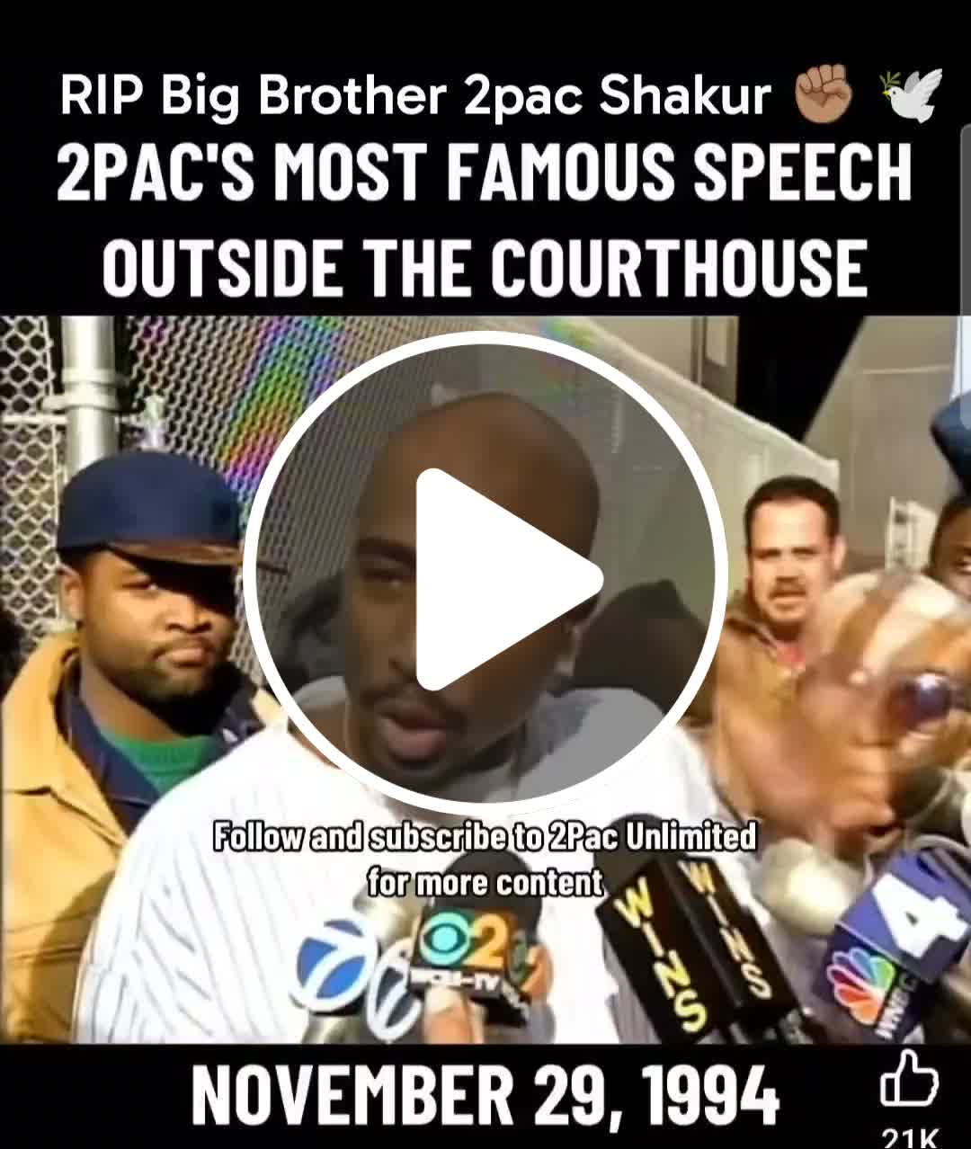 🗣 Big Brother 2Pac's Most Famous Speech outside the Courthouse 🏽💯 # ...