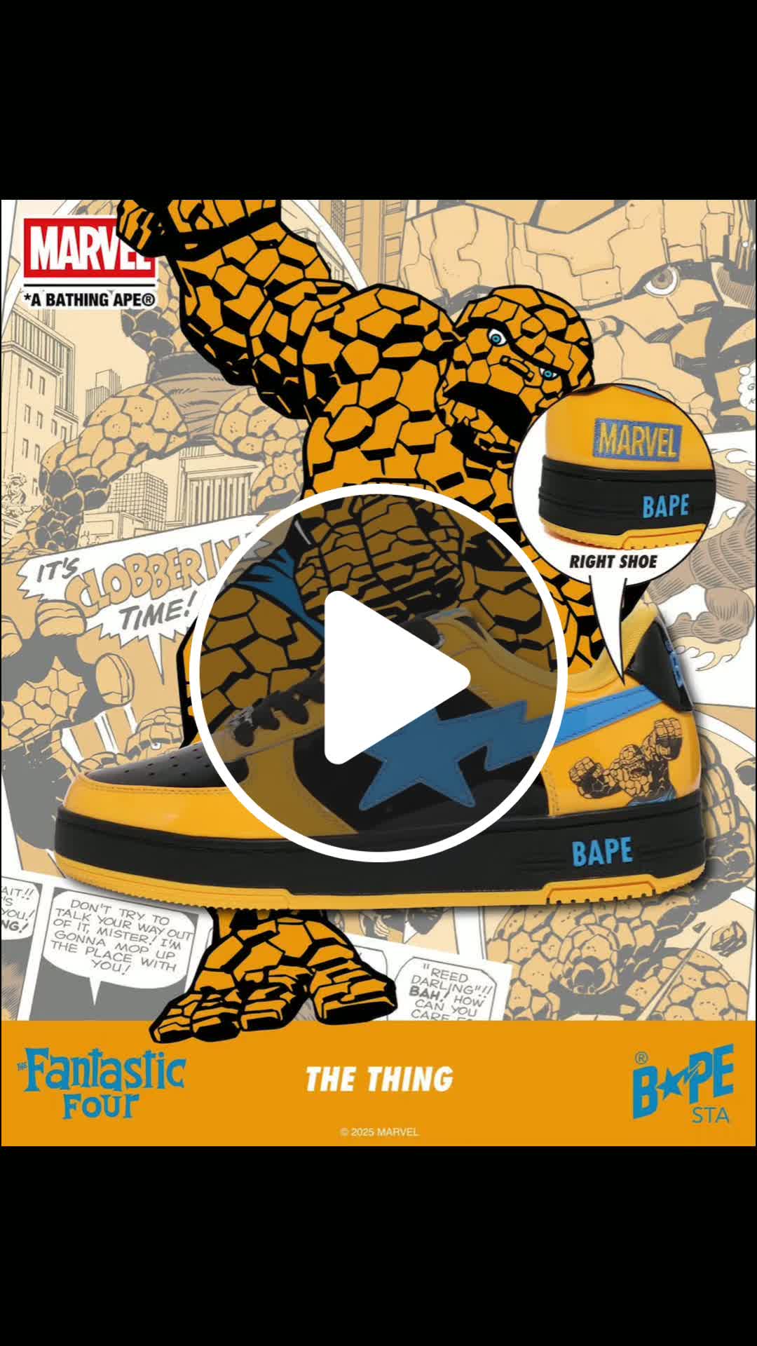 The Marvel x BAPE Fantastic Four BAPE STA pack lands Sept 27. Five fire ...