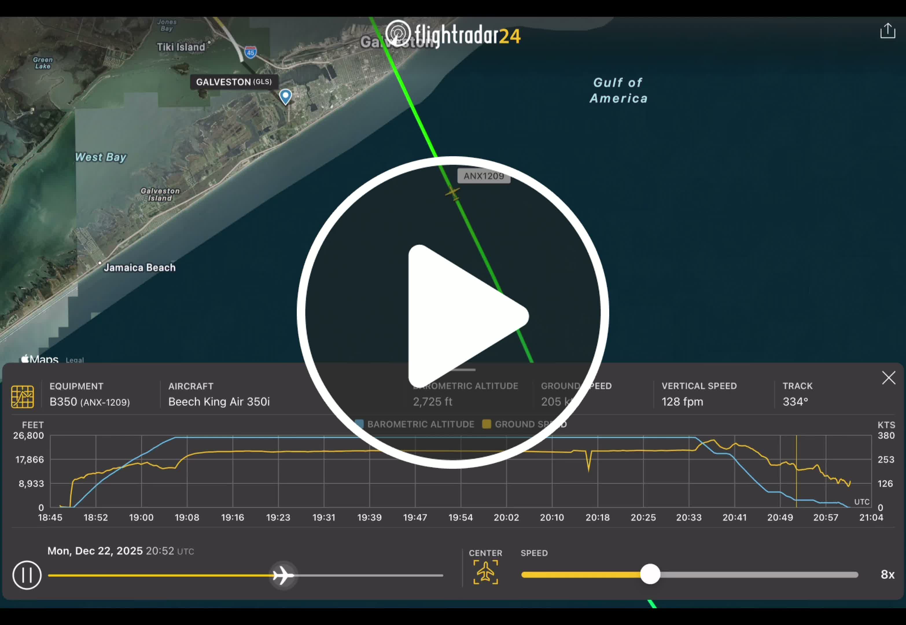 Flight Animation Captures Moment Aircraft Crashes Into Galveston Bay ...