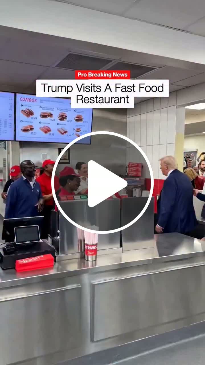President Donald Trump made a surprise visit to The Varsity, a historic ...