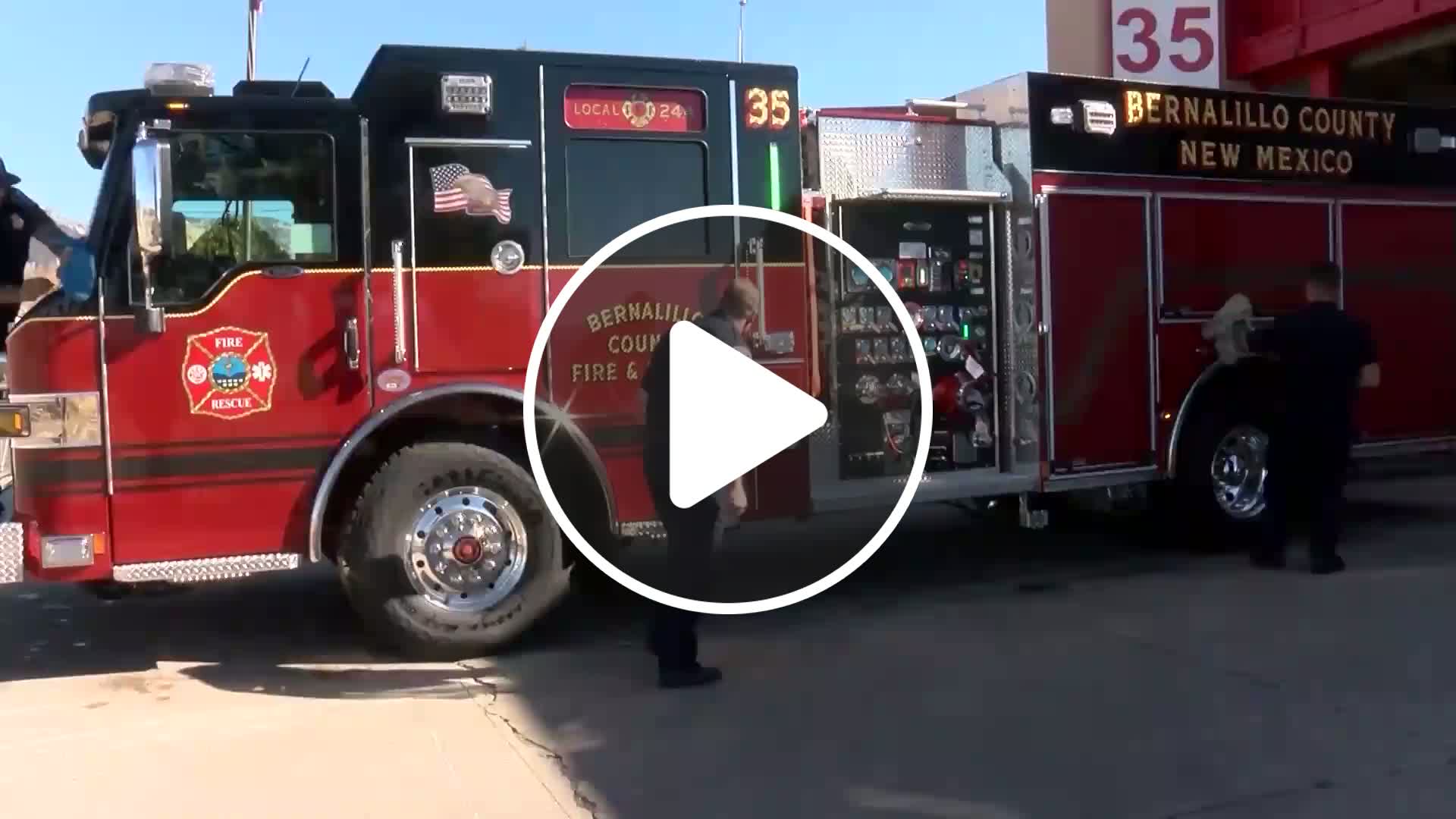 Bernalillo County Fire and Rescue crews handing out candy in 