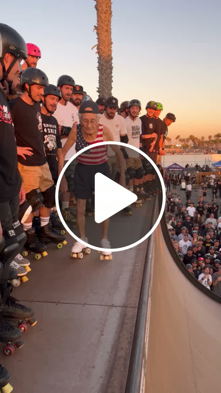 A grandma owned the skatepark's mega ramp, trick after trick. The whole ...