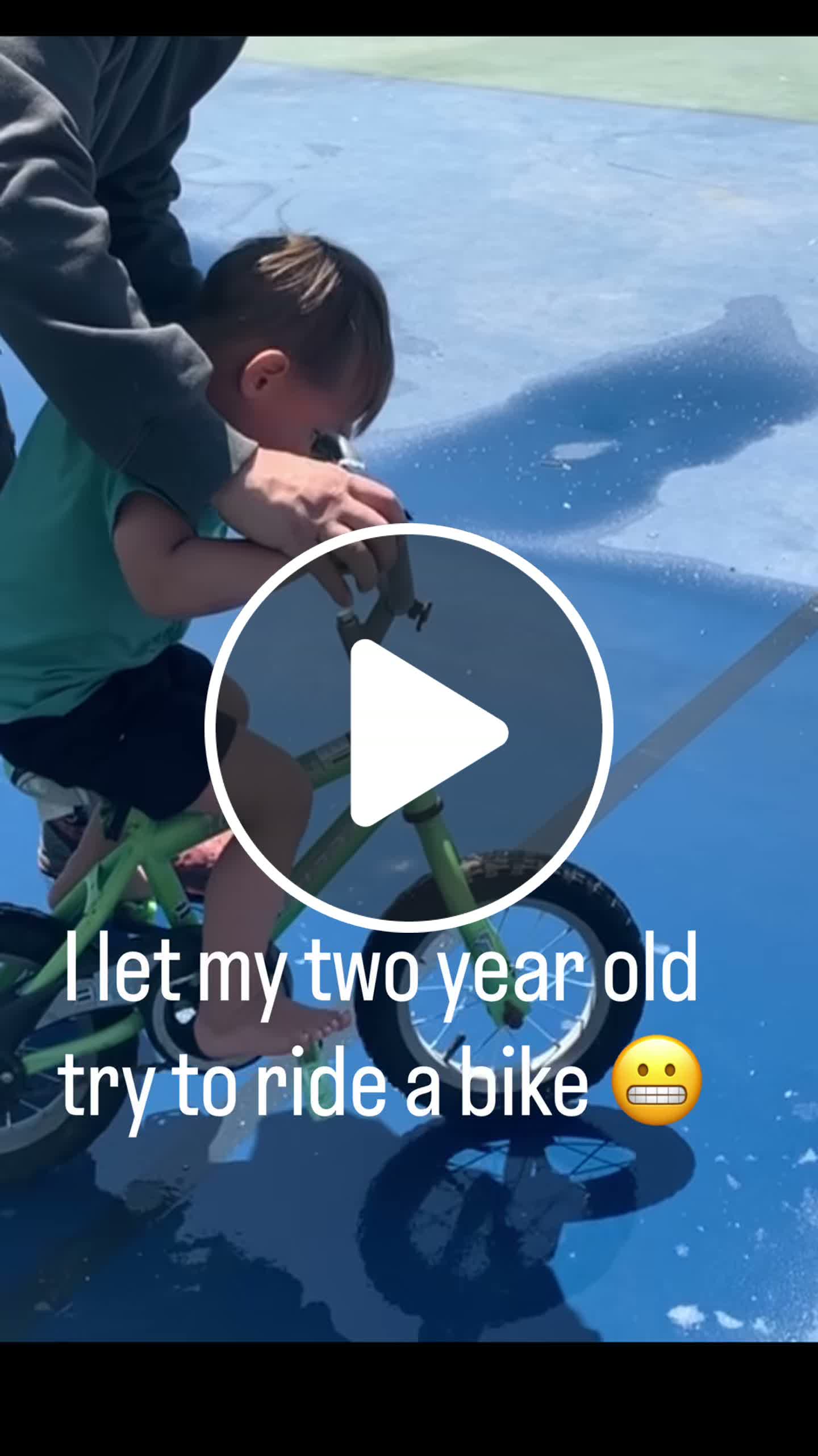 letting my 2 year old ride a bike. - NewsBreak