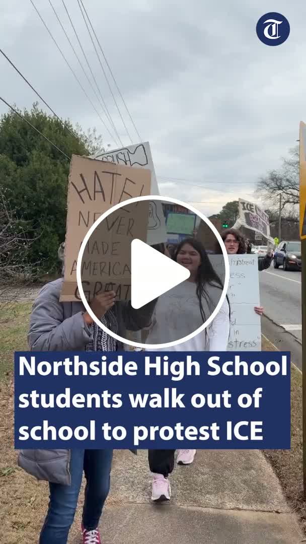 Northside High School students walk out of school to protest ICE ...