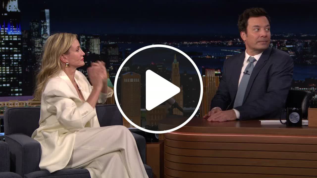Cameron Diaz & Jimmy see who can do the slowest turn and tiniest nod to ...