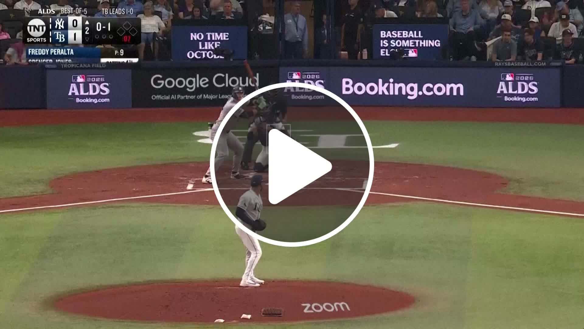 Moment: Jones’ fly ball hits Tropicana Field catwalk before being ...