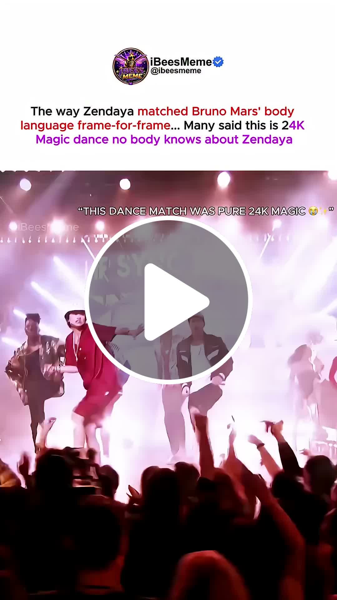 Zendaya Matches Bruno Mars’ 24K Magic Moves Frame for Frame #Zendaya ...