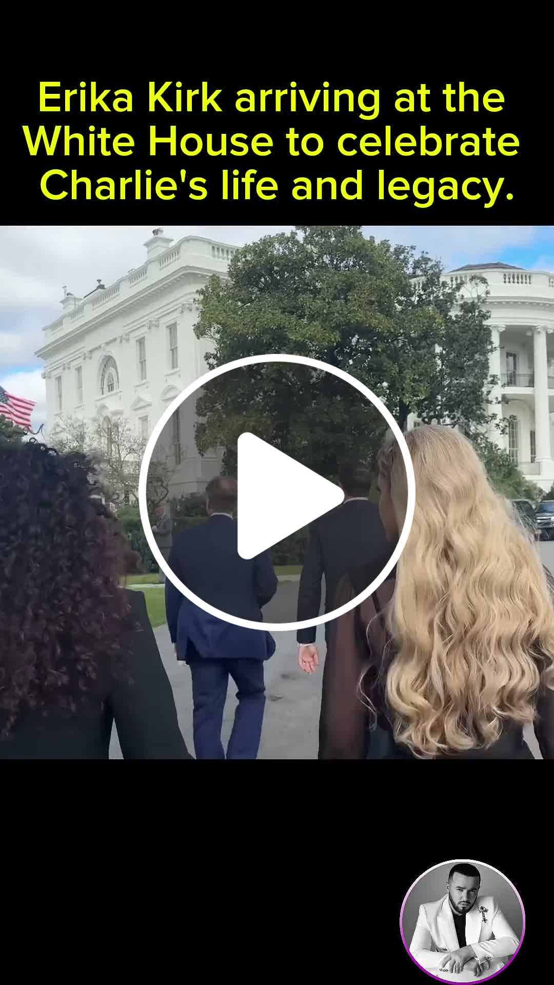 Erika Kirk arriving at the White House to celebrate Charlie's life and(00)